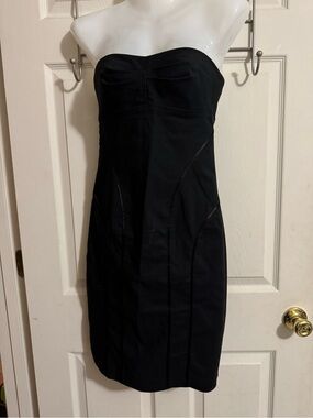 Express strapless midi bodycon dress